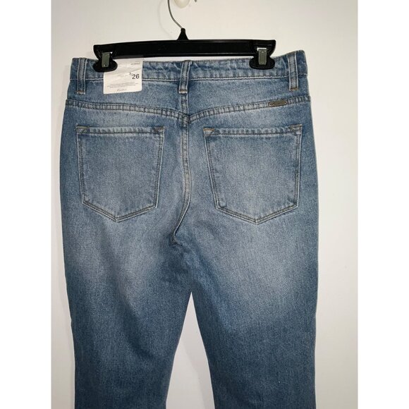KANCAN New Distressed Raw Hem High Rise Mom Jeans size 5/26 - Picture 6 of 14